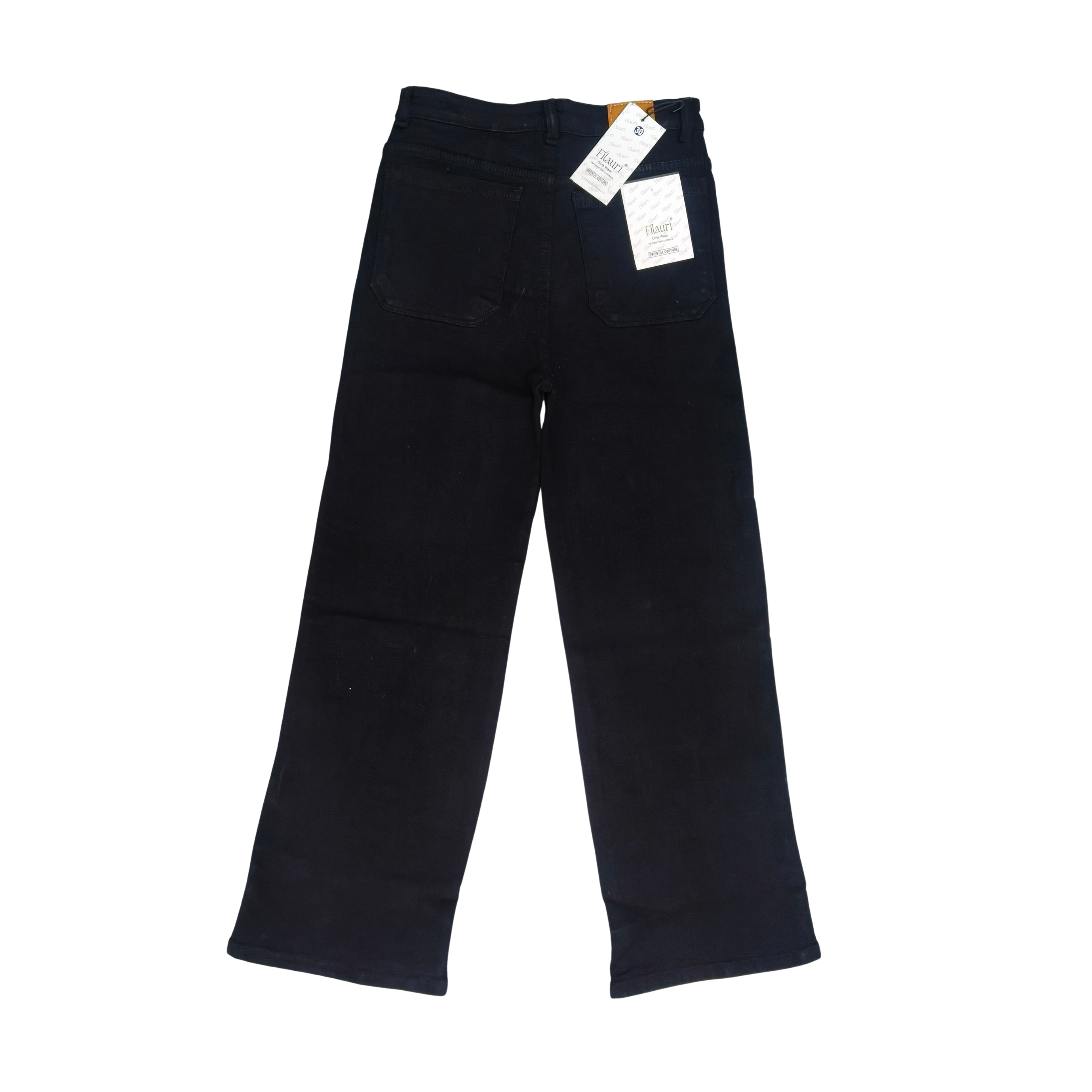 Filauri Women's Black High Rise Wide Leg Stretchable Jeans