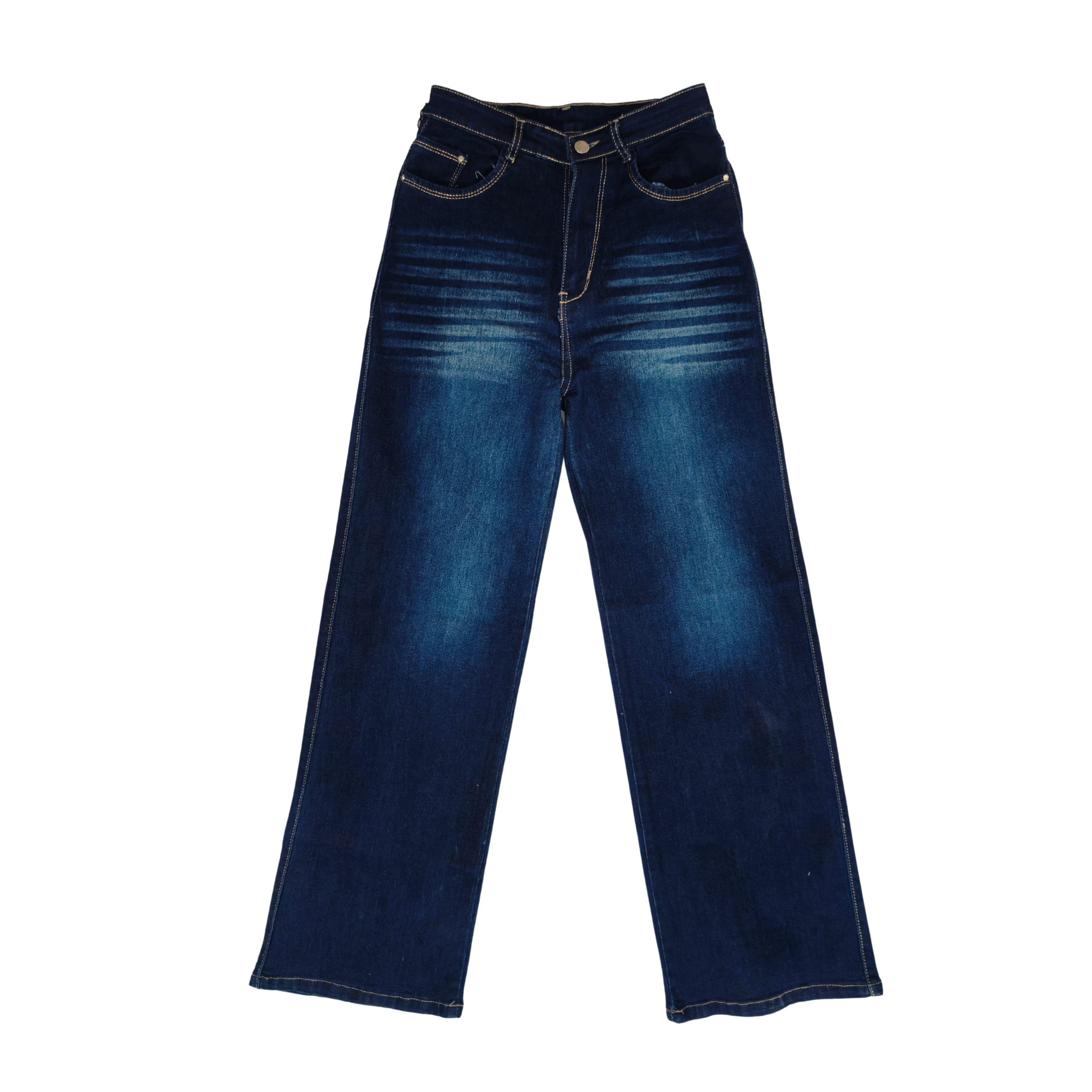 Filauri Women's Dark Blue High Rise Wide Leg Stretchable Jeans