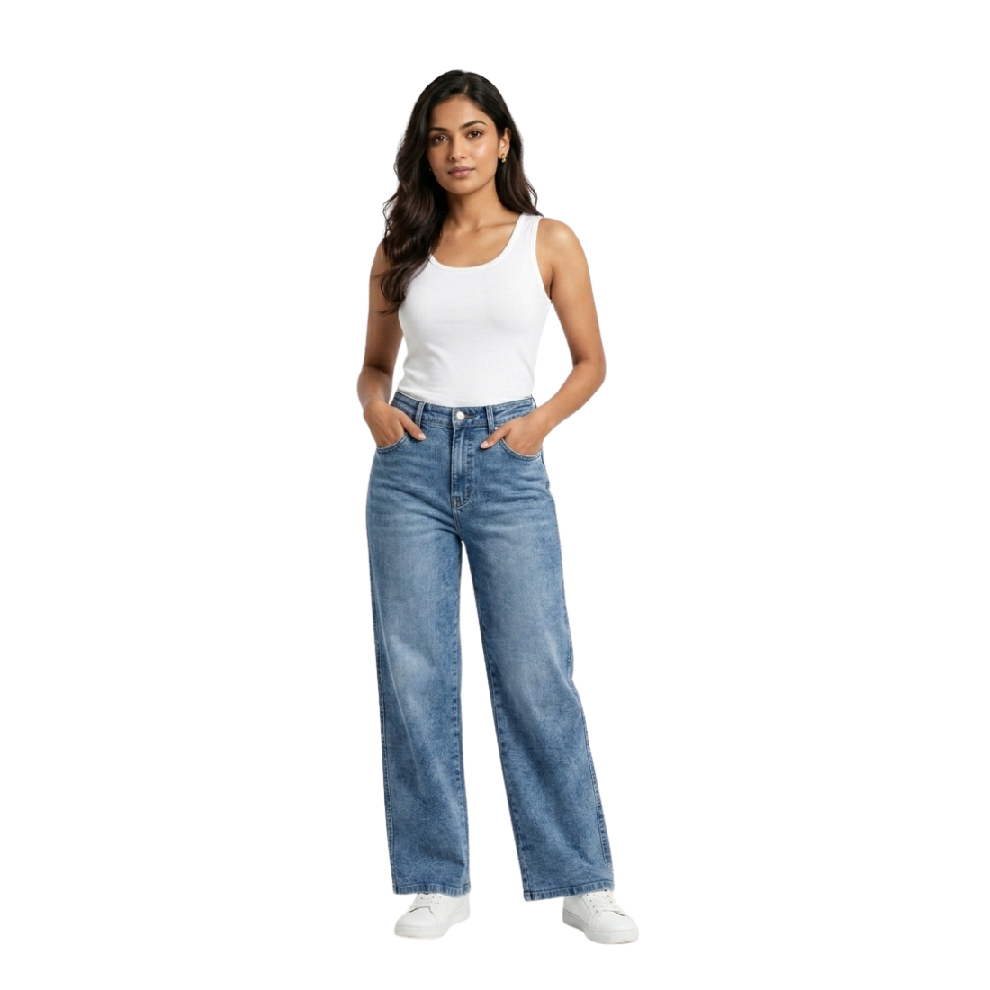 Filauri Women's Light Blue High Rise Straight Fit Jeans